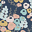 Superfresco Easy Lily Retro Navy Floral Wallpaper