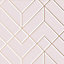 Superfresco Easy Losanges Filaires Geometric Pink Metallic Wallpaper