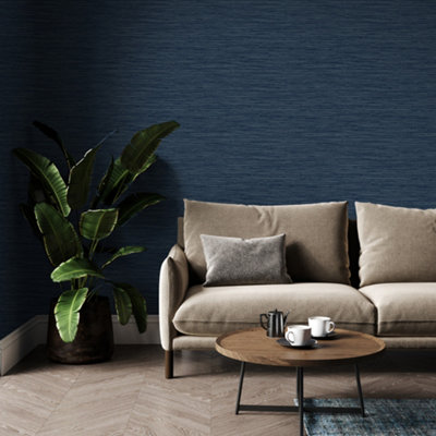 Superfresco Easy Navy Serenity Textured Plain Wallpaper