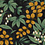 Superfresco Easy Persephone Charcoal/Ochre Leaves Wallpaper