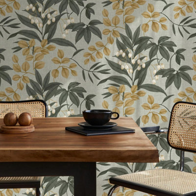 Superfresco Easy Persephone Green Leaves Wallpaper