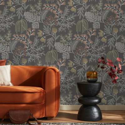 Superfresco Easy Richmond Forest Noir Wallpaper
