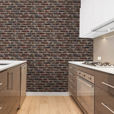 Superfresco Easy Rouge Industry Brick Effect Textured Wallpaper DIY