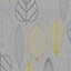 Superfresco Easy Scandi Leaf Floral Yellow Wallpaper