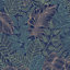 Superfresco Easy Scattered Leaves Blue/Copper Leaves Wallpaper