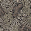Superfresco Easy Scattered Leaves Charcoal/Gold Leaves Wallpaper