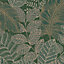 Superfresco Easy Scattered Leaves Forest Green Leaves Wallpaper