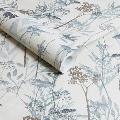 Superfresco Easy Solstice Pale Blue Floral Wallpaper
