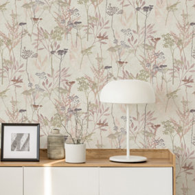 Superfresco Easy Solstice Pink Floral Wallpaper