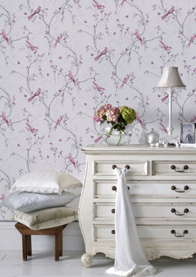 Superfresco Easy Songbird Tree & Butterfly Lilac Wallpaper