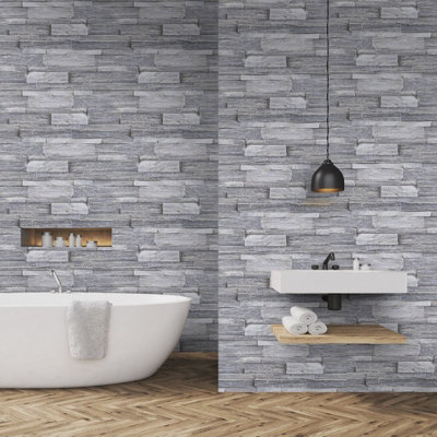 Superfresco Easy Stone Effect Grey Wallpaper