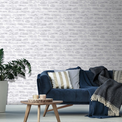 Superfresco Easy White Brick Wall Effect Wallpaper