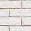 Superfresco Easy White / Red Brick Industrial Stone Tiled Wallpaper