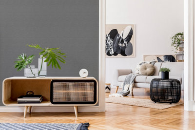 Superfresco Glamorous Tweed Effect Plain Grey Wallpaper DIY at B&Q