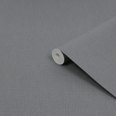 Superfresco Glamorous Tweed Effect Plain Grey Wallpaper