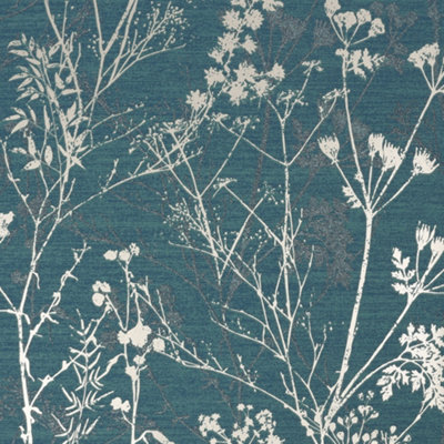 Superfresco Hedgerow Floral Teal Wallpaper