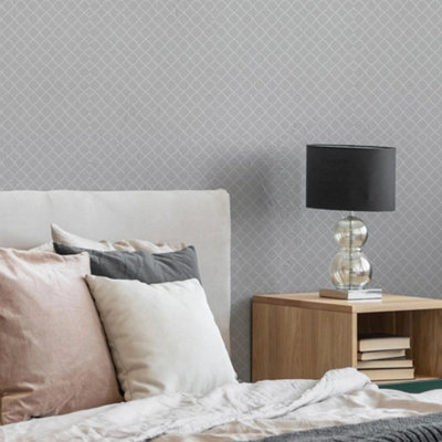 Superfresco Lilibet Geometric Grey Wallpaper