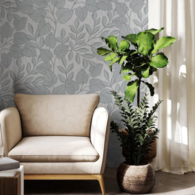 Superfresco Linden Leaf Trail Duck Egg Wallpaper