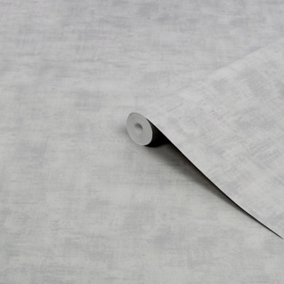Superfresco Milan Suede Effect Textured Plain Grey Wallpaper