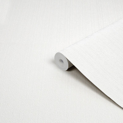 Superfresco Paintable Linen Textured White Durable Wallpaper
