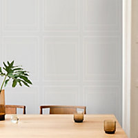 Superfresco Paintable Wood Panel White Wallpaper