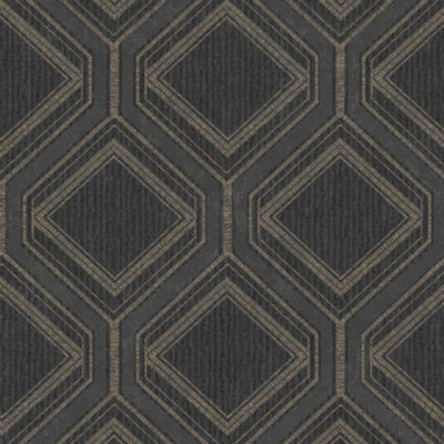 Superfresco Savile Row Geometric Charcoal Wallpaper