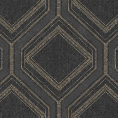 Superfresco Savile Row Geometric Charcoal Wallpaper