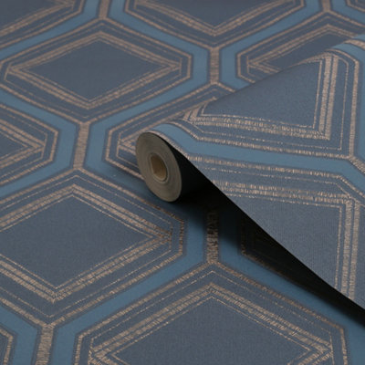 Superfresco Savile Row Geometric Midnight Wallpaper
