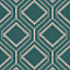 Superfresco Savile Row Geometric Teal Green Wallpaper