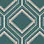Superfresco Savile Row Geometric Teal Green Wallpaper
