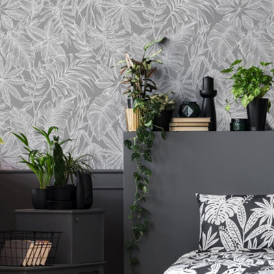 Superfresco Tropic Archive Grey Wallpaper