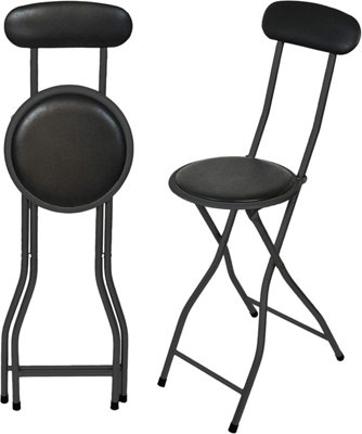 SuperGift.com 4x Round Compact Padded Folding High Back Stools Chair ...