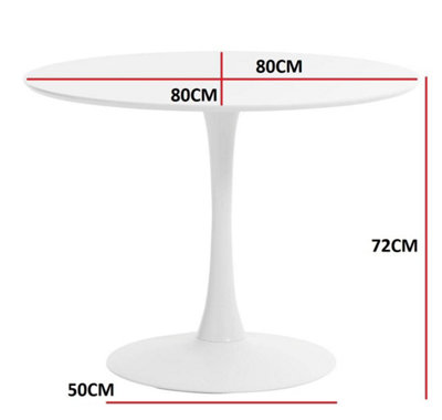 SuperGift.com Modern Round Dining Table 80cm (White )