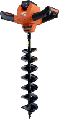 SuperHandy Electric Auger Cordless Power Head Heavy Duty w/Steel 6"x30" Earth Auger Li-ion Battery/Charger SKU:GEUO006