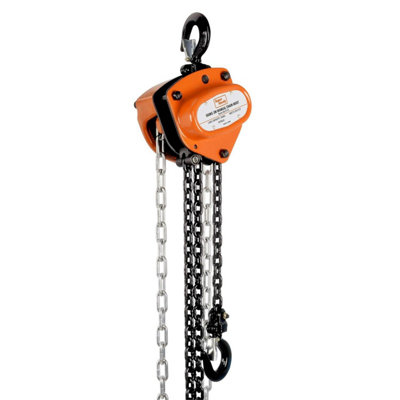 SuperHandy Manual Chain Block Hoist Come Along 500kg Capacity 10FT Lift 2 Heavy Duty Hooks Commercial Grade Steel GEUT015