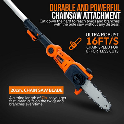 SuperHandy Pole Chain Saw Cordless 20cm with 20V Battery Pack ...