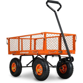 SuperHandy Wagon Utility Cart Hand Truck Manual Heavy Duty Lawn Garden w/Removable Side Meshes 400 lbs Max Cap SKU:GEUT075