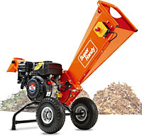 SuperHandy Wood Chipper Shredder Mulcher 196cc Motor Engine Heavy Duty Compact Rotor Assembly Design 5cm Max Capacity Aids
