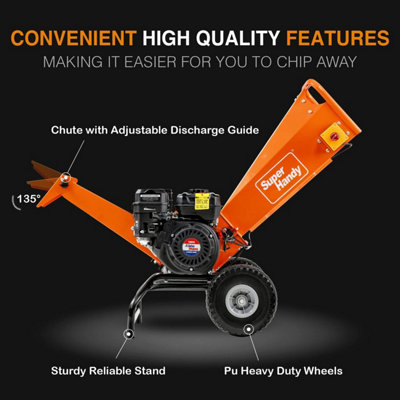SuperHandy Wood Chipper Shredder Mulcher 196cc Motor Engine