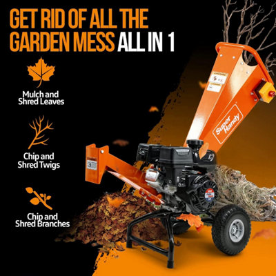 SuperHandy Wood Chipper Shredder Mulcher 196cc Motor Engine Heavy