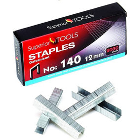 Superior Tools Heavy Duty Galvanised Staples 140/12 - Pack of 4000