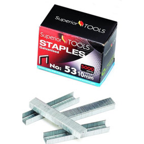 Superior Tools Heavy Duty Galvanised Staples 53/10 - Pack of 5000