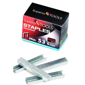 Superior Tools Heavy Duty Galvanised Staples 53/6 - Pack of 5000