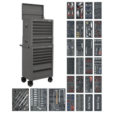 SUPERLINE PRO TOOL CHEST COMBINATION 14 DRAWER BALL-BEARING SLIDES ...