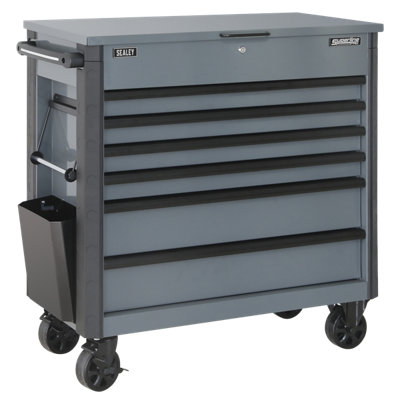 Superline Pro Tool Trolley 6 Drawer With Ball Bearing Slides Grey AP366G