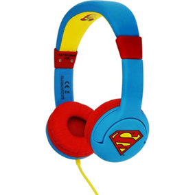 Superman Childrens/Kids Logo On-Ear Headphones Blue/Red/Yellow (One Size)