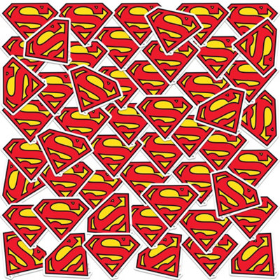 Superman Logo Stickers (Pack of 100) Multicoloured (One Size)