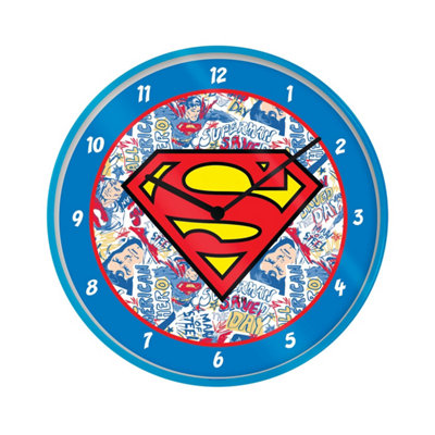 Superman-Themed Night Light and Sound Alarm Clock - Blue