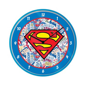 Superman Logo Wall Clock Blue (One Size)
