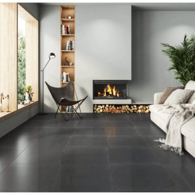 Supernova Black 600mm x 600mm Polished Porcelain Wall & Floor Tiles (Pack of 4 w/ Coverage of 1.44m2) Price Comparisons | Compare The Build